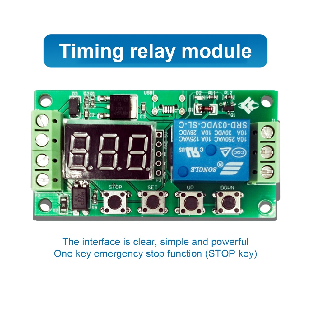 Mô đun chuyển tiếp rơ le hẹn giờ PCBFUN DC 5V-30V tiện lợi