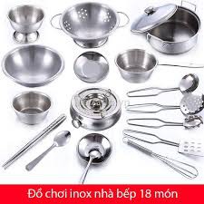 Bộ đồ chơi nấu ăn bằng inox cho bé