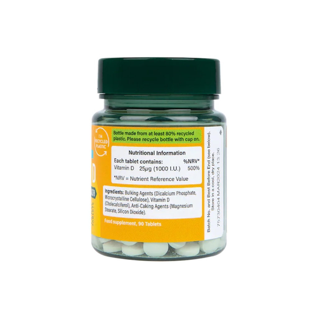 UKViên uống Vitamin D lọ 90 viên Holland & Barrett Vitamin D 1000 I.U