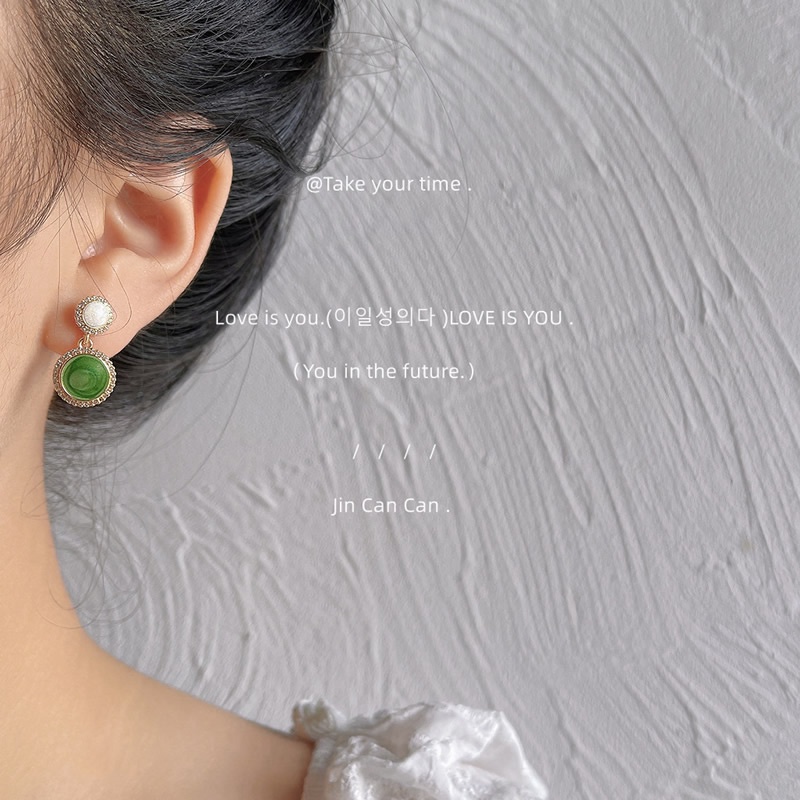 Bông Tai Mạ Bạc 925 Dáng Dài Đính Đá Zircon Màu Vàng Hồng Thời Trang Cho Nữ PD818