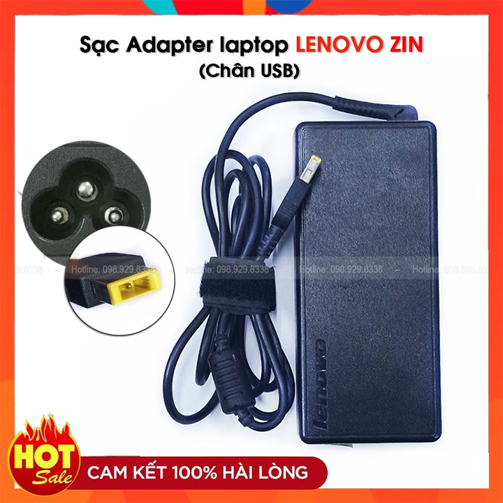 Dây Sạc Laptop LENOVO Chân USB - Cục Adapter Lenovo 65W, 90W, 135W chân vuông - Bảo hành 1 năm