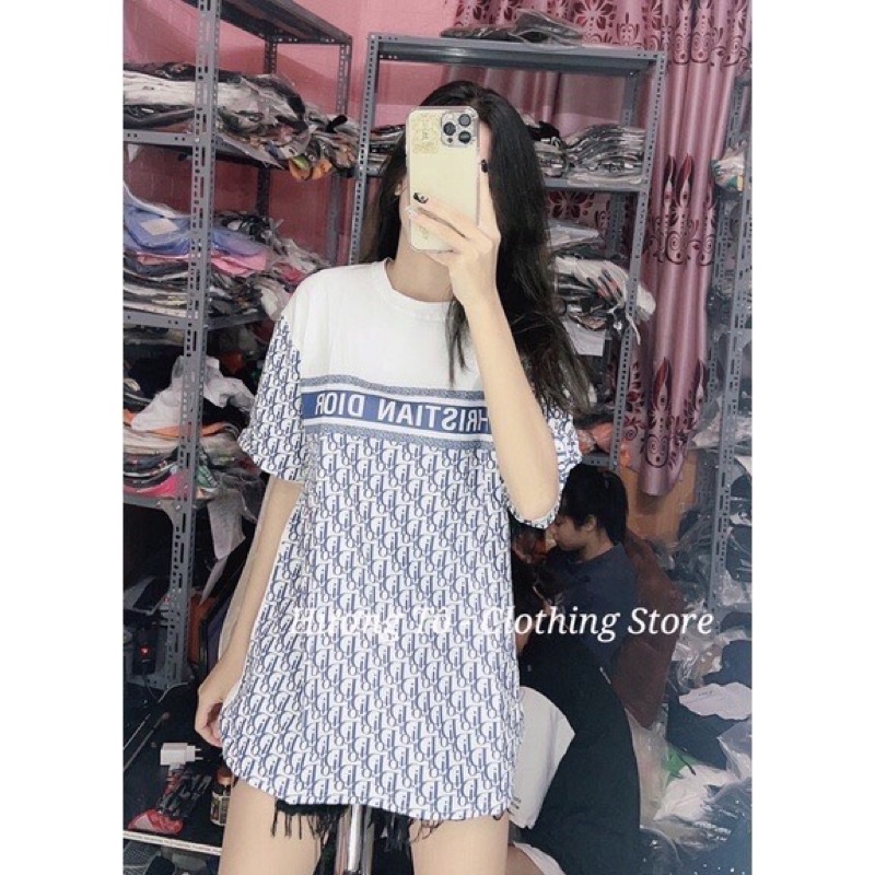 HOT Áo Phông Tay Lỡ D.I.O Cổ Tròn Kiểu Dáng Hàn Quốc Unisex Nam Nữ Mặc Áo Đôi Áo Nhóm Freesize