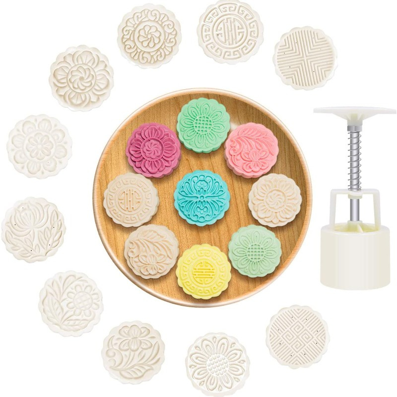 Set 10 Khuôn Làm Bánh Trung Thu 100g