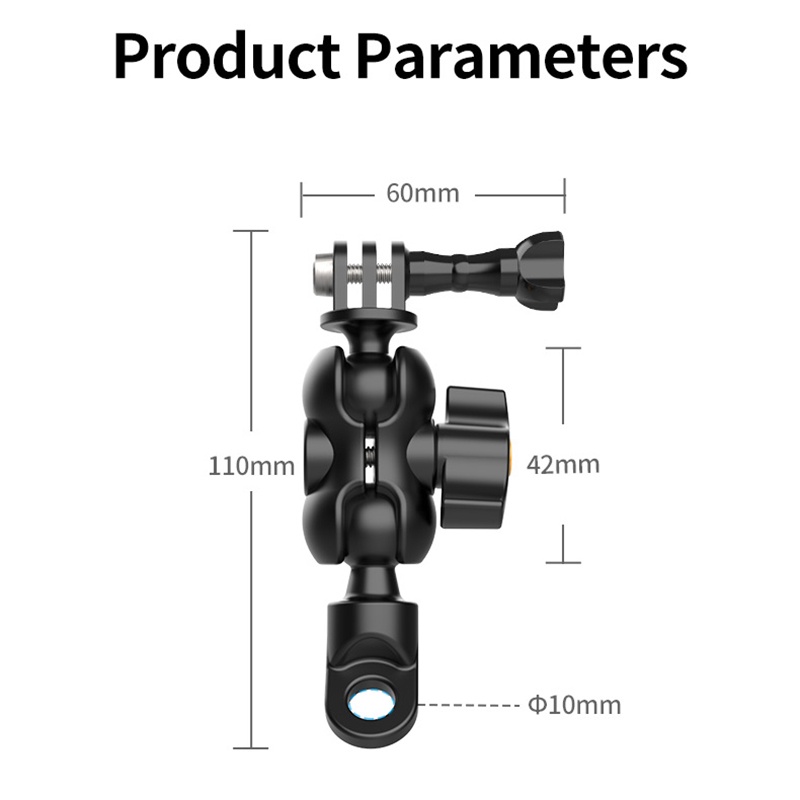 Telesin Giá Đỡ Kim Loại Xoay 360 Độ Gắn Xe Máy Cho Điện Thoại Thông Minh GoPro 8 7 6 5 Action insta360