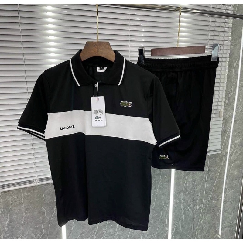 Bộ thể thao LC thời trang nam có hoạ tiết thêu logo, Đồ bộ mùa hè phong cách trẻ trung btshop từ 45 đến 75 kg
