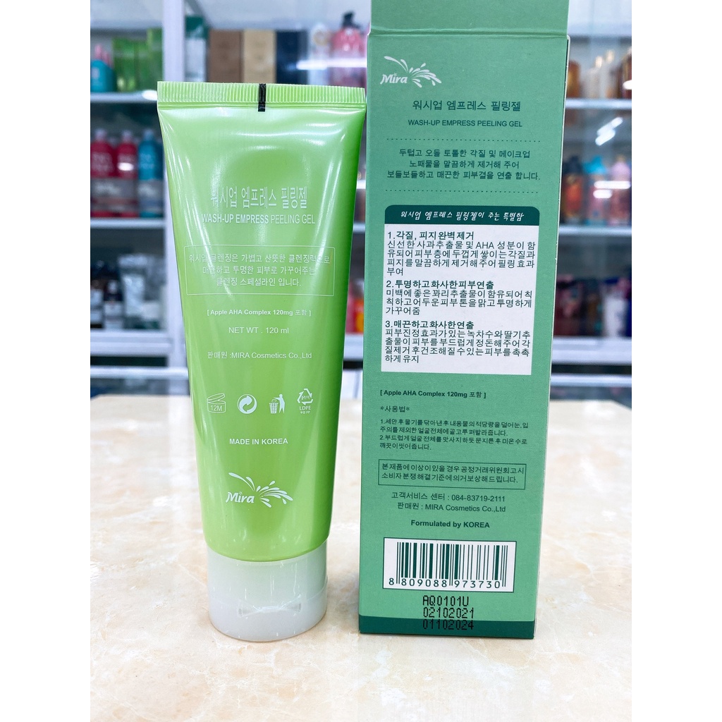 (120ml) GEL TẨY TẾ BÀO CHẾT, NGĂN NGỪA MỤN TINH CHẤT TÁO MIRA WASH UP EMPRESS PEELING GEL