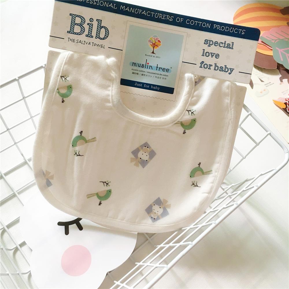 EMMAKIDS - Yếm tròn bib ăn dặm - chất xô hiệu Muslin tree