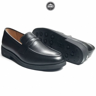 Giày lười nam da bò cao cấp thời trang hàn quốc penny loafer mad đen