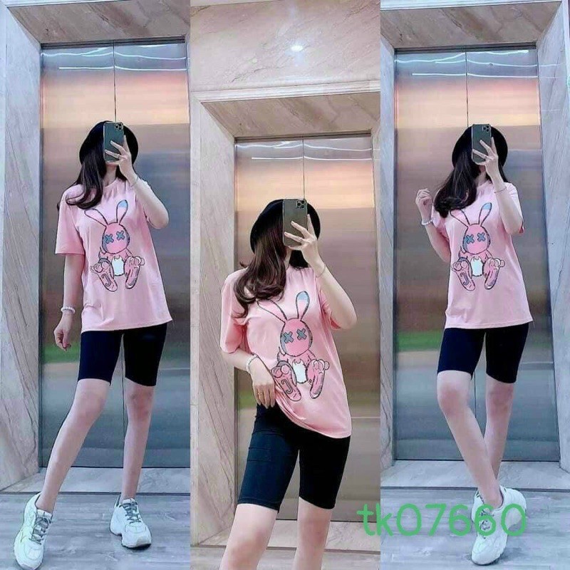 Set Đồ Bộ Baby In Hình Siêu Xinh Short Kết Hợp Áo Thun Form Rộng 100% Catton