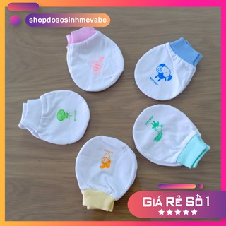 Combo 5 set bao tay sơ sinh trắng cổ bo mintuu