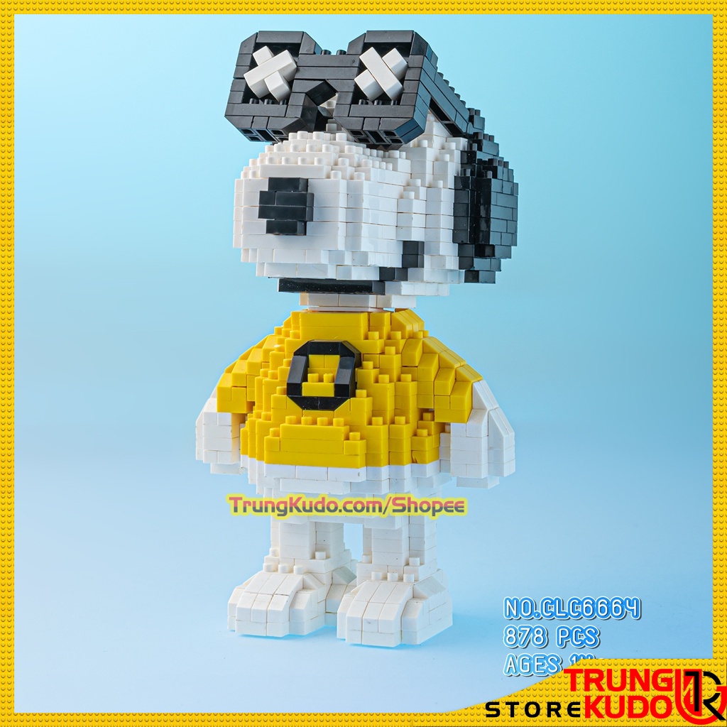 Mô hình Snoopy dạng Đồ chơi xếp hình chó Snoopy thần tình yêu làm quà tặng, đồ decor