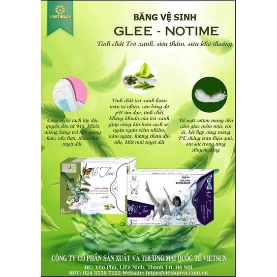 📌Đặc Biệt📌 Băng Vệ Sinh Tinh chất Trà Xanh,Hoa Bưởi NOTIME GLEE Singapore siêu thoáng, thấm hút, giảm đau bụng zeroshop