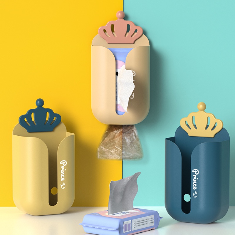 Hộp đựng khăn giấy treo tường hình vương miện dành cho phòng khách