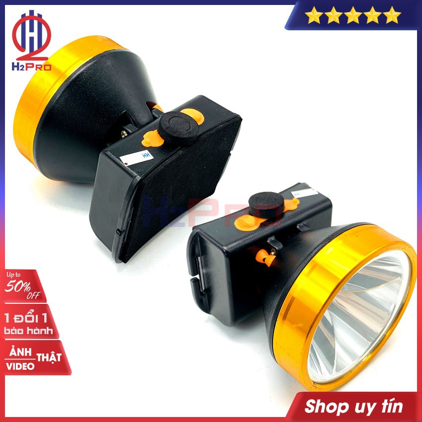 Đèn Pin Đội Đầu Siêu Sáng Led 100W A5, Đèn Pin Đội Đầu Pin Sạc 2400Mah Dùng 8-15H, Chịu Nước-Sáng Trắng-Vàng-H2Pro Tech