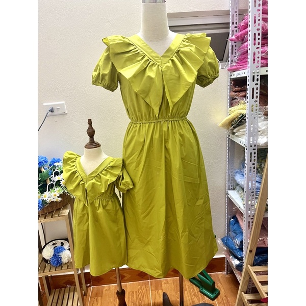 Set đầm mẹ và bé cổ bèo