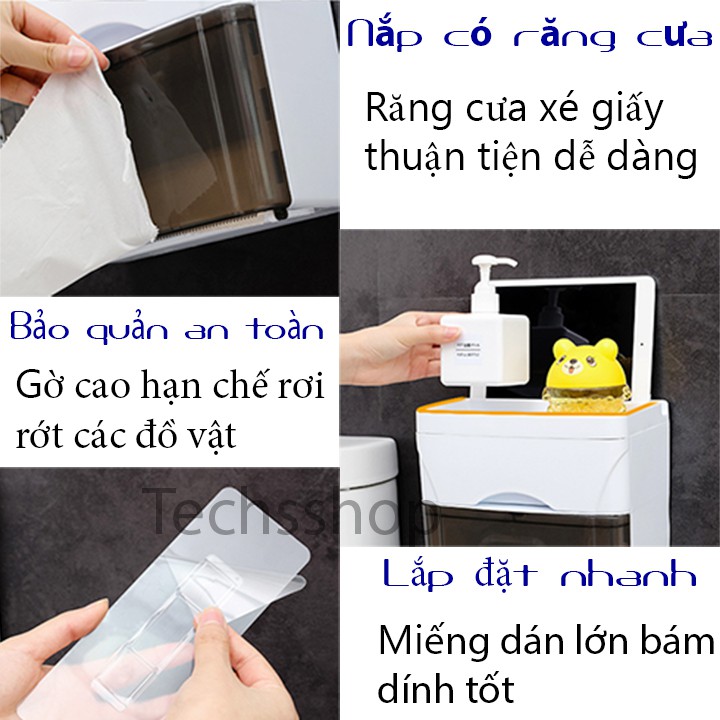 Hộp Đựng Giấy Vệ Sinh Renai Ra-798B - Loại 2 Tầng Dán Tường - Kệ Nhà Tắm