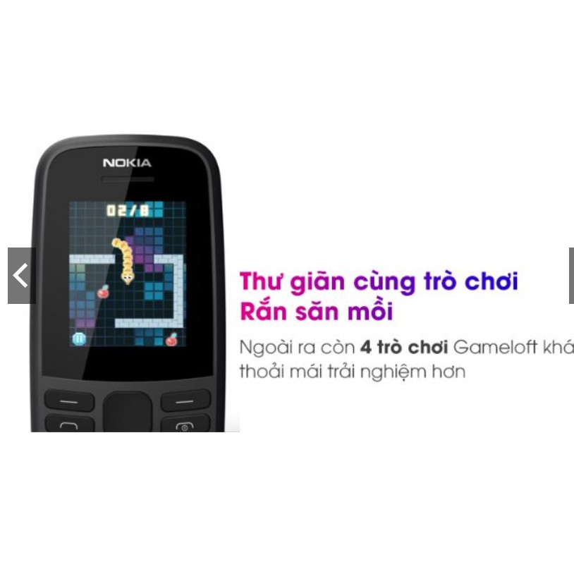 Điện thoại Nokia 105 - 2 sim 2017  hàng chính hãng 2 sim song khoe