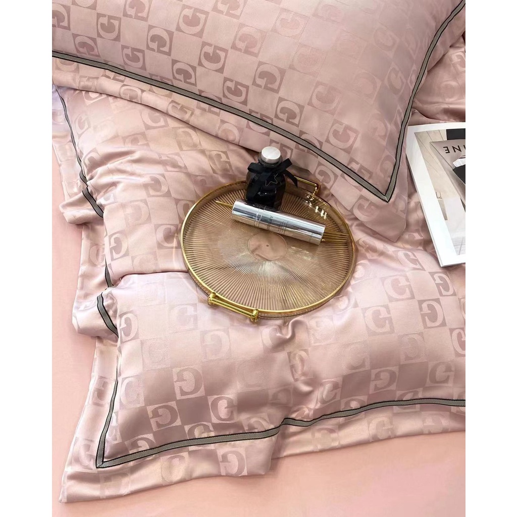 Bộ Chăn Ga Gối Lụa Vân Chìm thượng Lưu