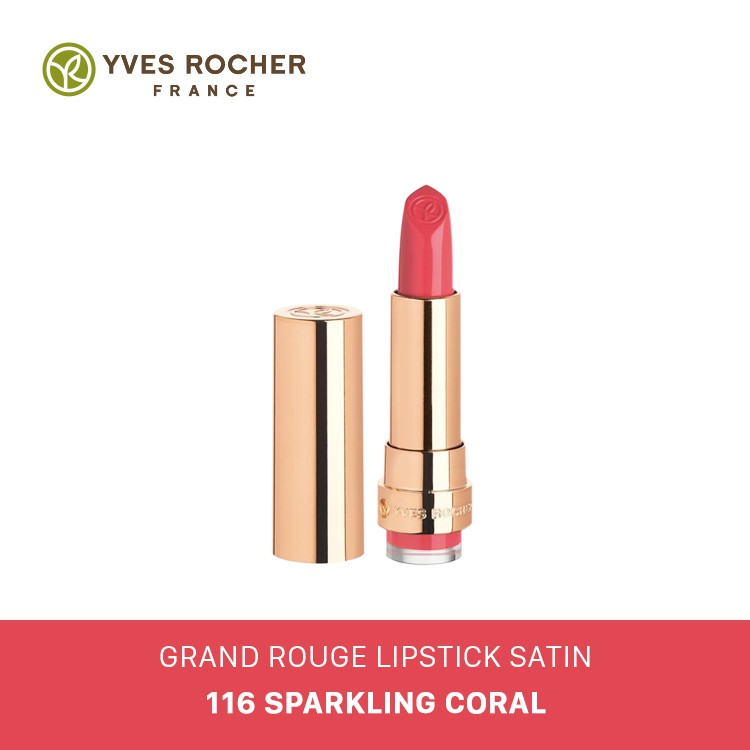 Son Lì Yves Rocher Grand Rouge Lipstick Satin - 116 Sparkling Coral - 3,7g