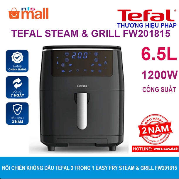 Nồi chiên không dầu Tefal 3 trong 1 Easy fry Steam & Grill FW201815