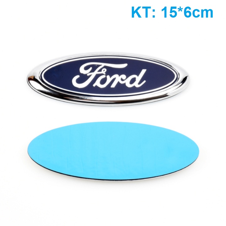 Logo biểu tượng trước và sau xe ô tô Ford, kích thước 15*6cm, chất liệu nhựa ABS cao cấp