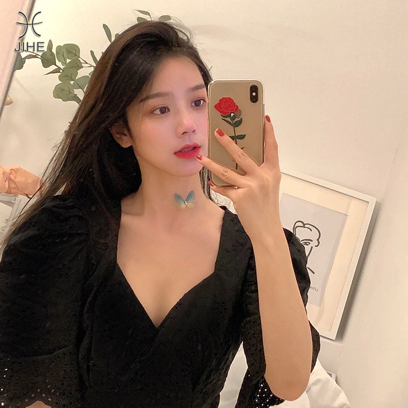 Vòng Cổ Choker Vải Tuyn Hình Bướm Ba Chiều Trong Suốt Thời Trang
