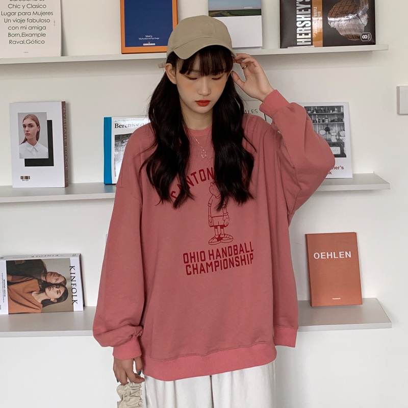 Áo Sweater Dài Tay Cổ Tròn In Họa Tiết Xinh Xắn Dành Cho Nữ