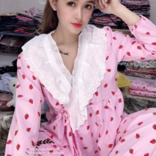 Set tiểu thư phối ren dạng kimono( inbox chọn màu)