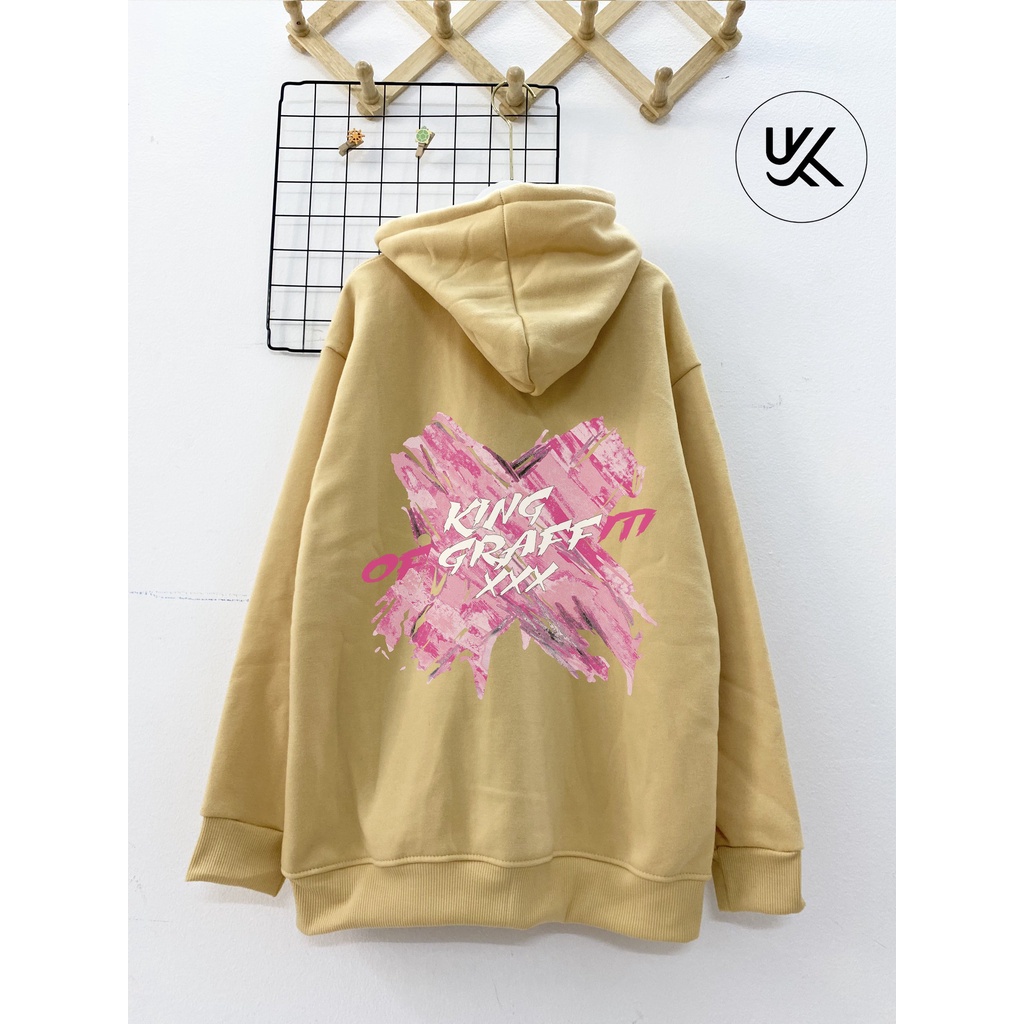 Áo Nỉ HOODIE Dây Kéo KING GRAFFITI XXX, Form Rộng Ulzzang Unisex , hoodie nỉ bông cao cấp, nam nữ. kkimshop