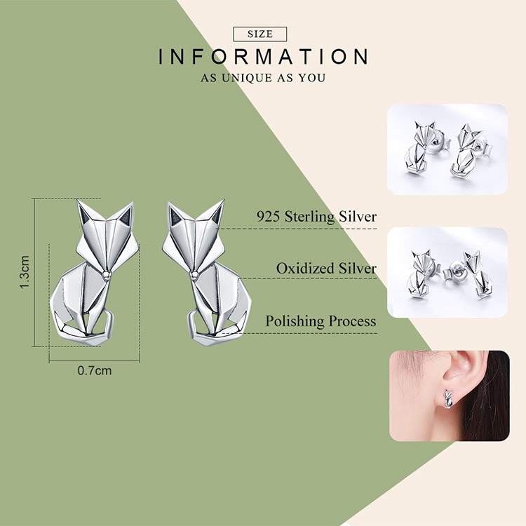 Đôi bông tai Bamoer hình con cáo xinh xắn cá tính cho nữ