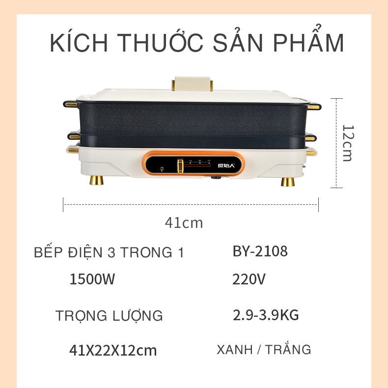 BẾP ĐIỆN ĐA NĂNG 3 TRONG 1 -LẨU, NƯỚNG, CHIÊN - CHO BỮA ĂN SIÊU TIỆN DỤNG VÀ NGON MIỆNG