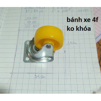 [Loại tốt] Bánh xe đẩy hàng, Bộ 4 bánh xe vàng nghệ 4cm XOAY 360° -ĐẠI THÀNH - Dùng để hỗ trợ vận chuyển rất hiệu quả 4