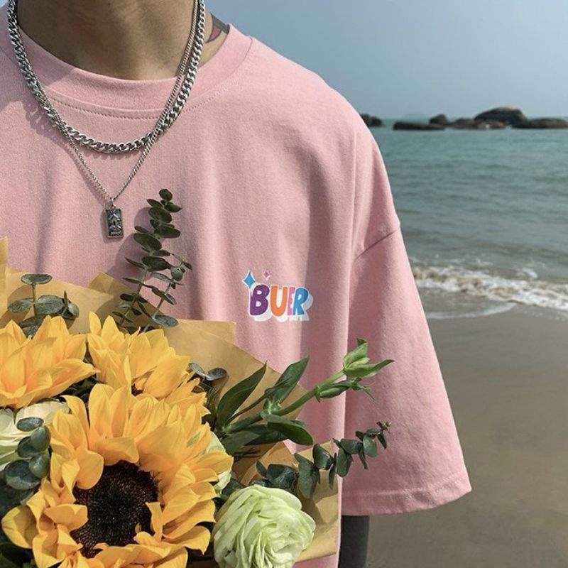 Áo thun tay lỡ unisex dang áo đôi BUER