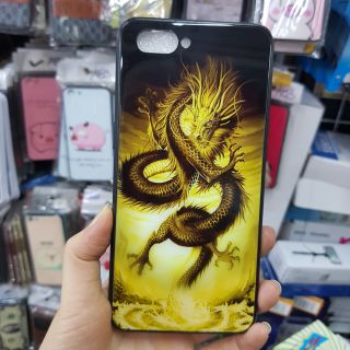 Ốp Oppo A3s viền dẻo lưng kính hình rồng