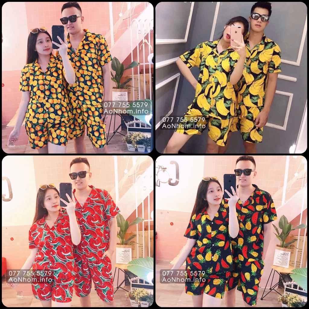 Bộ Đi Biển - Cam, Chanh, Chuối, Thơm, Dưa Hấu - Nhóm Lớp Team Building