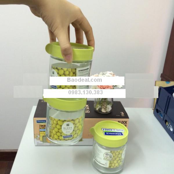 Hũ đựng gia vị nắp tròn GLASSLOCK  600ml IP608