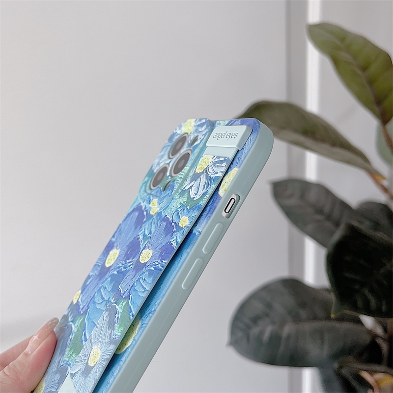 Ốp Điện Thoại Mềm Họa Tiết Tranh Sơn Dầu Có Dây Đeo Cho iPhone 13 12 11 Pro Max X XR XS Max