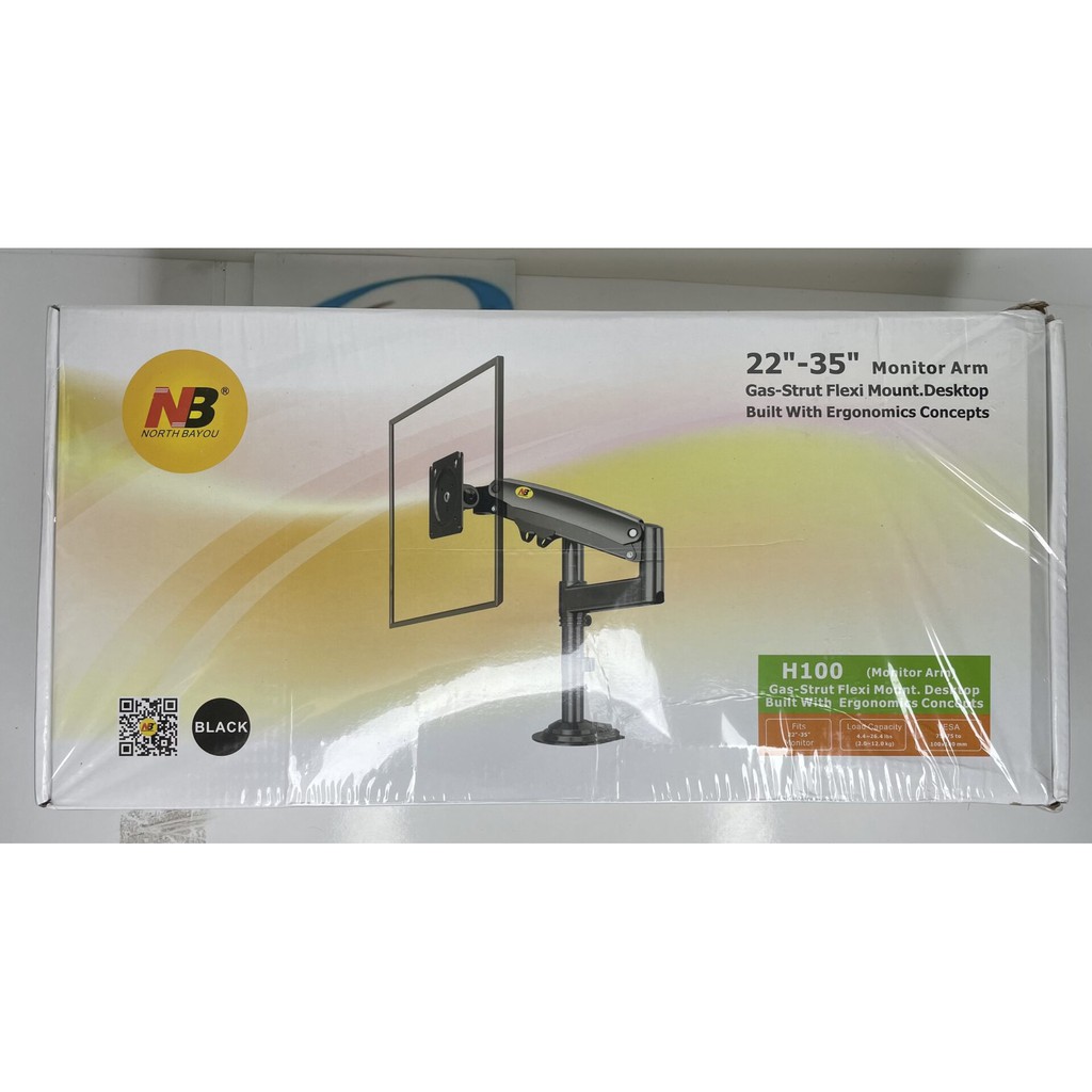 Giá Treo Màn Hình NB H100 22 - 35 Inch - Tay Treo Màn Hình Máy Tính Gắn Bàn Xoay 360 Độ | BigBuy360 - bigbuy360.vn