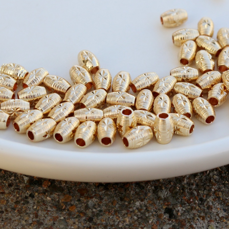 Set 10 ống mạ vàng/bạc 14k đính hạt cườm nhỏ dùng làm đồ trang sức thủ công