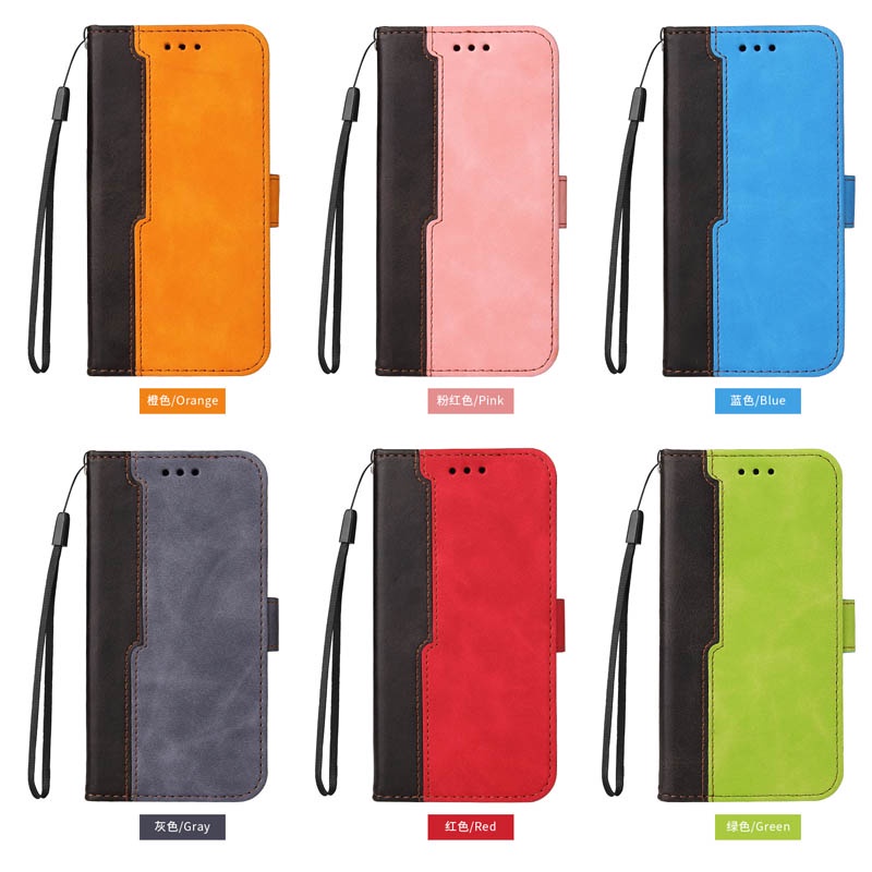 Vỏ Bao Da Điện Thoại Nắp Gập Dạng Ví Cho OPPO A17 A17K A16 A15 A15s A12 A9 A5 A96 A76 A36 A54 A55 A57 A77 A92 A72 A52 Reno 8z 7 7z Ốp