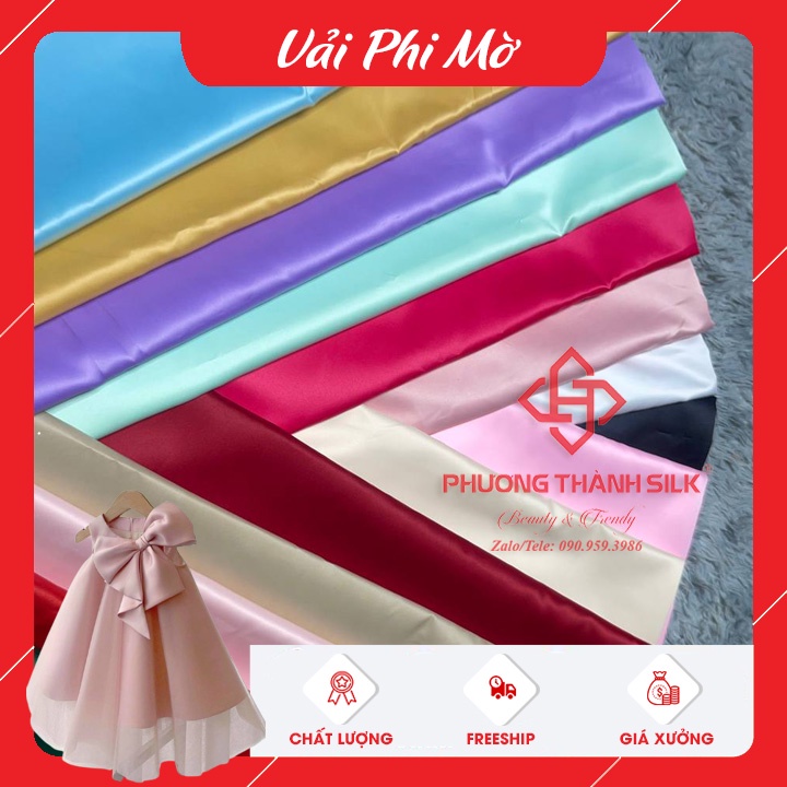Vải Phi Mờ Dày Cứng, Vải May Đầm Công Chúa, Vải Áo Cưới, Vải In Làm Cờ, Làm Hoa Vải Phương Thành Silk