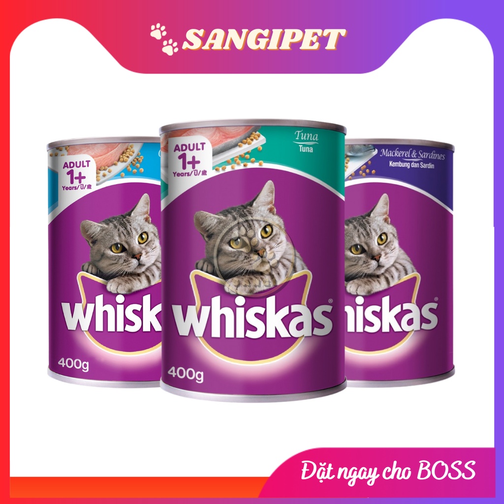 Pate WHISKAS lon 400g - Pate dinh dưỡng, tiện lợi, siêu tiết kiệm