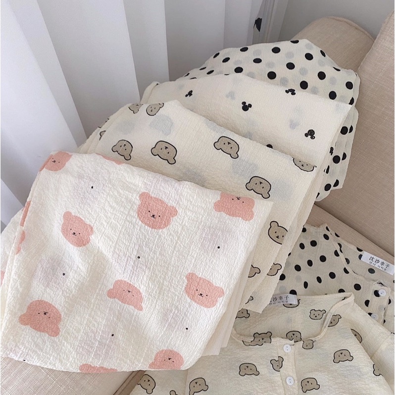 Bộ Ngủ Thu Đông Chất Đũi Xốp Cute