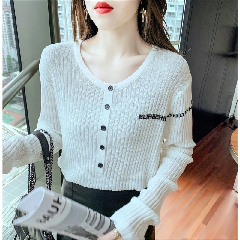 Áo Khoác Cardigan Dệt Kim Tay Dài Dáng Rộng Phong Cách Hàn Quốc Cho Nữ
