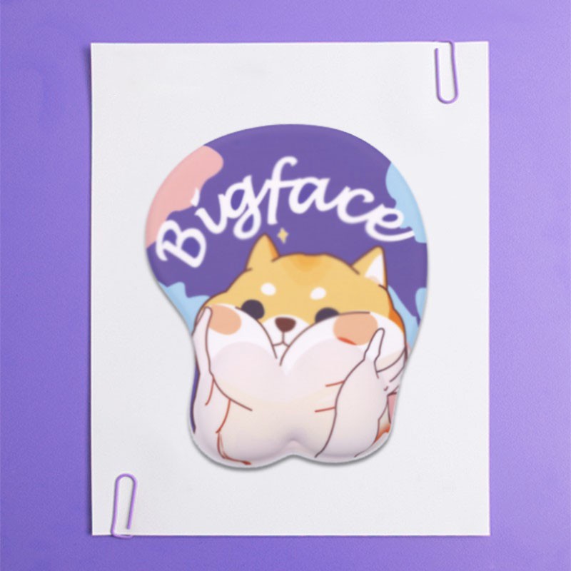 Lót Chuột Có Đệm Tay Silicon Mông Cún Phiên Bản Rẻ, Mực Nhạt, Xả Hàng