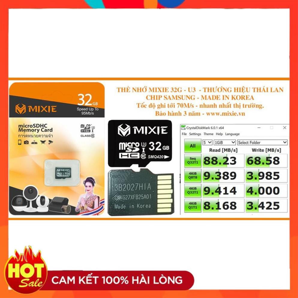 [Hàng Xịn] THẺ NHỚ 32GB MIXIE CHÍNH HÃNG BẢO HÀNH 36 THÁNG DÙNG CHO CAMERA IP, CAM HÀNH TRÌNH OTO