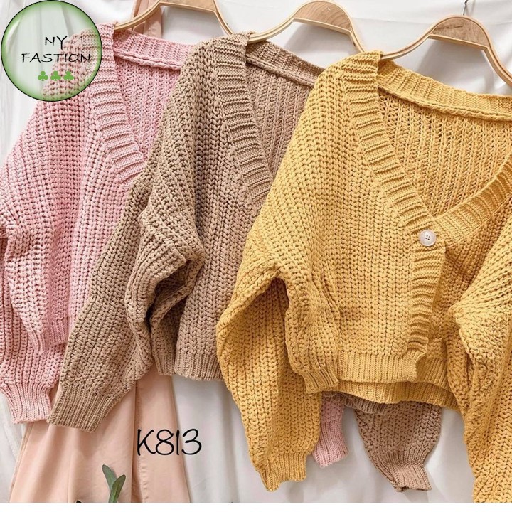 Áo cardigan len móc, áo khoác len lửng