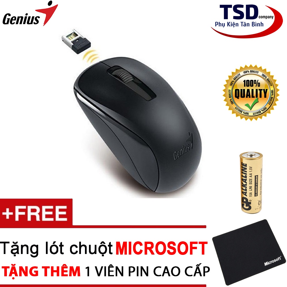 Combo Chuột Không Dây Genius Chính Hãng Tặng Kèm Lót Chuột - Mouse Wireless