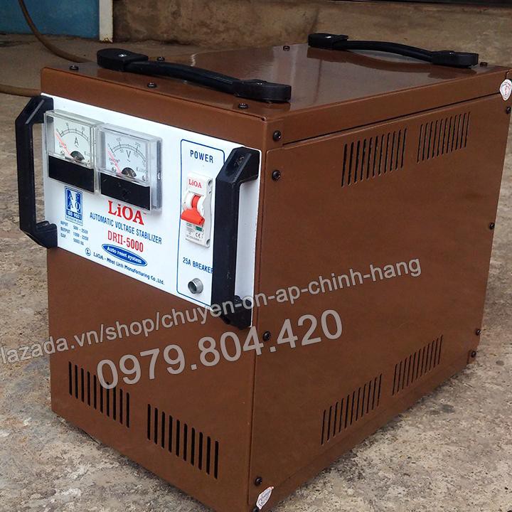 Ổn Áp Lioa 5KVA 1 Pha, 5000-DRII Dải 50-250V, Bảo Hành 4 Năm(Nâu)