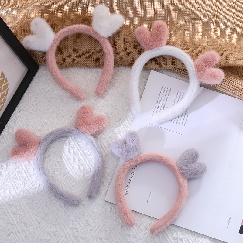 Băng Đô Cài Tóc Rửa Mặt Dạng Bấm Đính Sừng Tuần Lộc Dễ Thương Phong Cách Hàn Quốc Dành Cho Bạn Nữ Rửa Mặt